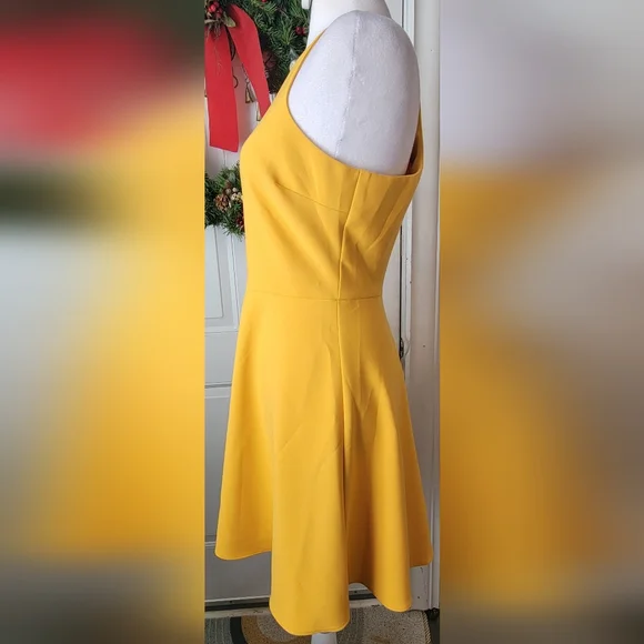 Likely X Revolove Moore Racerback Fit & Flare Mini Dress Womens 6 Goldenrod  Fitt